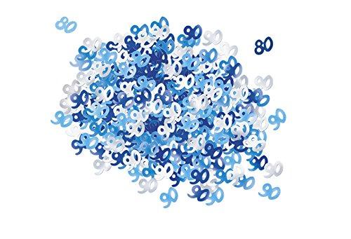 Unique Party- Confetti metálico de 90 cumpleaños, Color azul brillante (55467)