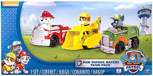 Paw Patrol Racers 3pk Online Exclusive 1 (Marshall, Rubble, Rocky) vehículo de juguete - Vehículos de juguete (Rubble, Rocky), Multicolor, Camión, De plástico, Paw Patrol, Interior, 3 año(s))