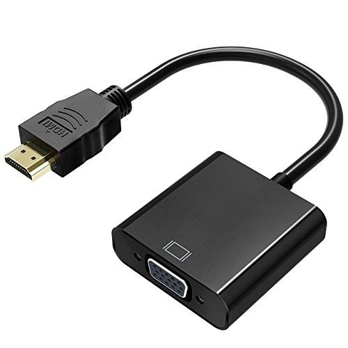 HDMI a VGA,TOPOP 1080P HDMI a VGA Video Conversor Cable Adaptador para Portátil, proyector, monitor, Raspberry Pi y otros dispositivos de entrada HDMI