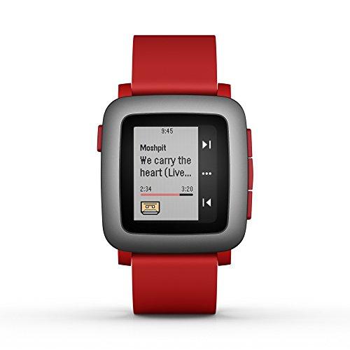 Pebble Time - Smartwatch (pantalla 1.25", Bluetooth, ARM Cortex-M3), color rojo