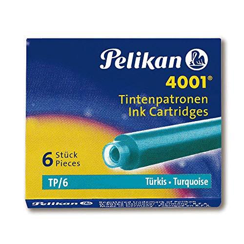 Pelikan Encre 4001 - Caja de  6 cartuchos de tinta (TP/6), color turquesa
