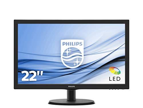 Philips Monitor 223V5LSB2/10 - Pantalla para PC de 21.5" FHD (resolución 1920 x 1080 Pixels, tecnología WLED, Contraste 600:1, 5 ms, FlieckerFree, VESA; VGA, sin Altavoces)