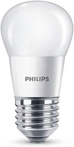 Philips Lighting Bombilla gota Vela LED de luz cálida, 4 W/25 W, casquillo E27, Blanco, 40 W