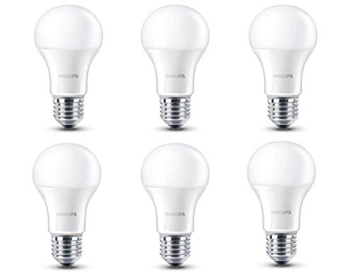 Philips - Pack de 6 bombillas LED, luz blanca cálida, 6 W, equivalente a 40 W, casquillo E27, no regulable