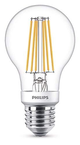 Philips LED Bombilla de filamento decorativa y transparente, casquillo gordo E27, 7.5 W