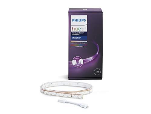 Philips Hue White and Color Ambiance - Lightstrip Plus, extensión tira LED de 1 metro, iluminación inteligente, compatible con Amazon Alexa, Apple HomeKit y Google Assistant