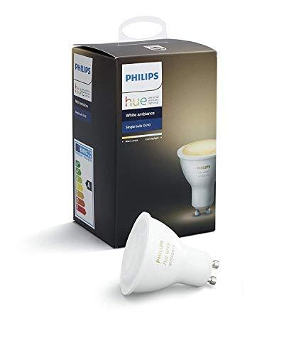Philips Hue White Ambiance - Bombilla LED individual (1x5.5W, GU10, iluminación inteligente - tono de luz blanca cálida y fría regulable, Compatible con Amazon Alexa, Apple HomeKit y Google Assistant