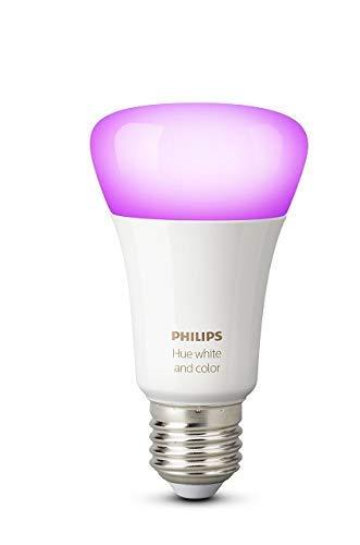 Philips Hue White and Color Ambiance - Bombilla LED E27 individual, 9,5 W, iluminación inteligente, 16 millones de colores, compatible con Amazon Alexa, Apple HomeKit y Google Assistant