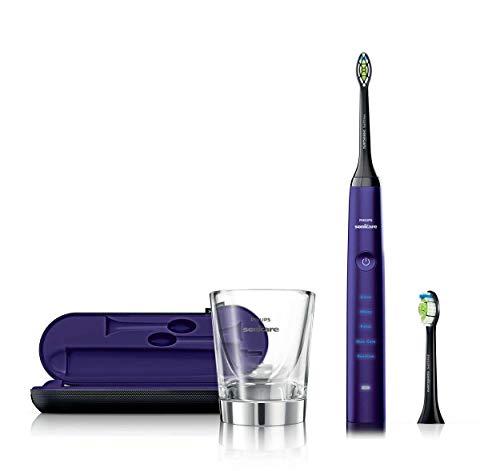 Philips Sonicare Diamond Clean HX9372/04 - Cepillo de dientes eléctrico con cabezales de repuesto y estuche, AC/batería iones de litio, 2 W, color morado