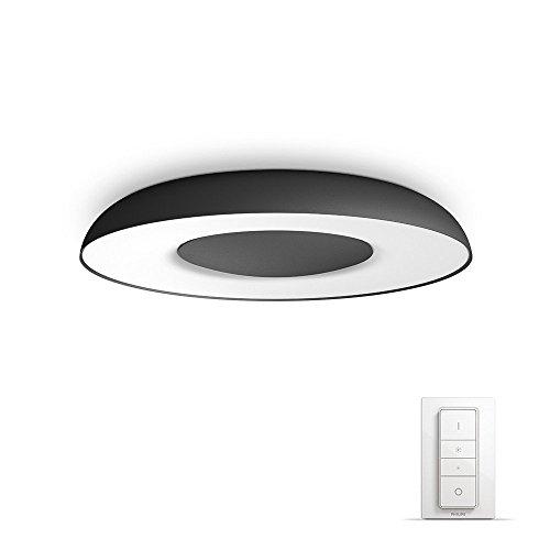 Philips Hue White ambiance Still-Plafón Inteligente Negro LED con Mando, Compatible con Amazon Alexa, Apple Home Kit y Google Assistant