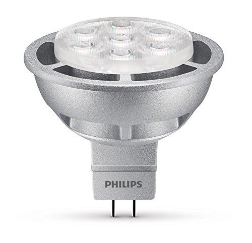 Philips Bombilla LED WarmGlow-Reemplaza lámpara 35W, GU5.3, 2700 Kelvin, Ángulo de haz de 36 grados, 370 lumens, dimmable, 6.5 W, Blanco