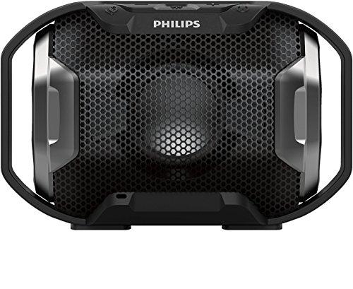Philips SB300B/00 - Altavoz Bluetooth portátil inalámbrico (Luces LED, a Prueba de Agua IPX7 y Golpes, LED Multicolor), Negro