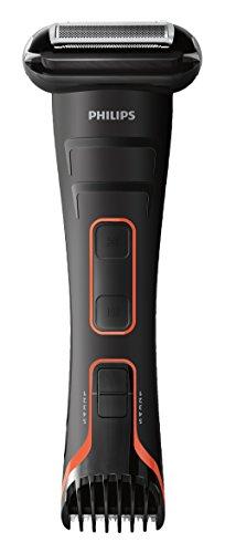 Philips BodyGroom TT2039/32 - Afeitadora corporal inalámbrica, con cabezal de recorte y de afeitado, 50 min de uso/8 h de carga, negro y naranja