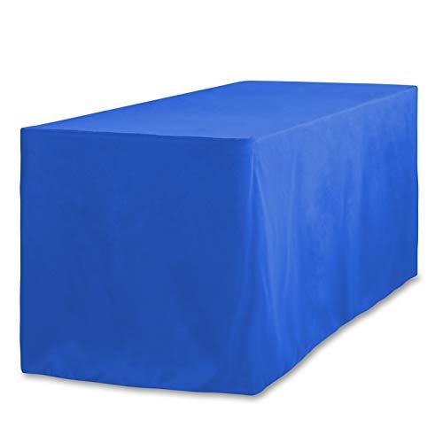 LinenTablecloth 4 ft. Fitted Polyester Tablecloth Royal Blue