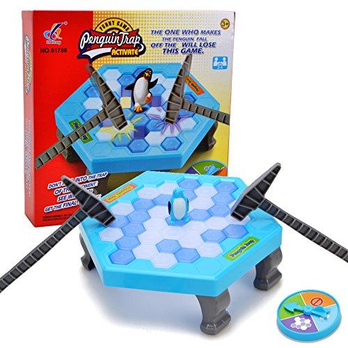 WISHTIME Pingüino Cubos de Hielo Mini Juego de Mesa para niños Equilibrio Hielo Rompecabezas Guardar pingüino rompehielos batiendo Juegos interactivos