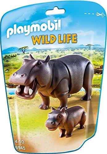 Playmobil Vida Salvaje- Hipopótamos Animales, Multicolor, 8 x 24,6 x 16,9 cm (Playmobil 6945)