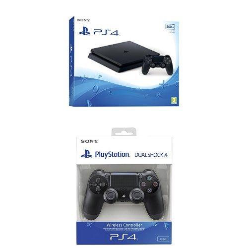 PlayStation 4 Slim (PS4) - Consola de 500 GB + DualShock 4 Negro V2 adicional