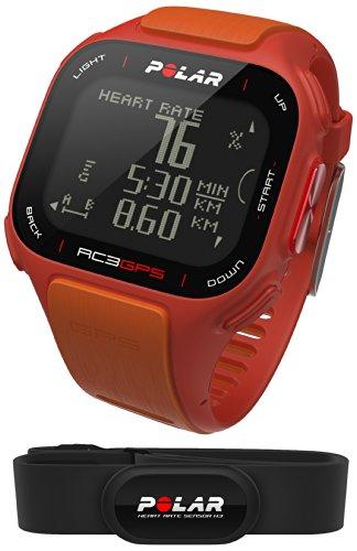 Polar RC3 GPS HR - Reloj con pulsómetro y GPS integrado, compatible con sensor de zancada, de cadencia y de velocidad para running y ciclismo (naranja/rojo)