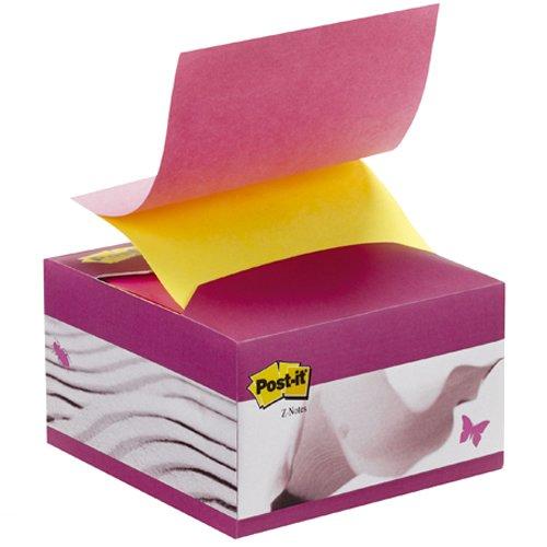 Post-it Z Notes - Dispensador de Z-Notes (200 unidades, 76 x 76 mm), color rosa y amarillo