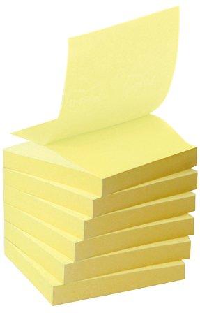 Post-It R330-1B - Pack de 6 blocs de notas recicladas y notas, 76 x 76 mm, color amarillo