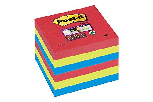 Post-It Super Sticky 6546SJ - Pack de 6 blocs de notas adhesivas, 76 x 76 mm, colores surtidos