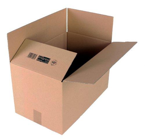 progressCARGO - PC K10.07 - Caja de embalaje, cartón ondulado, 1 ondulación, 500 x 300 x 300 mm, 20 unidades, color marrón