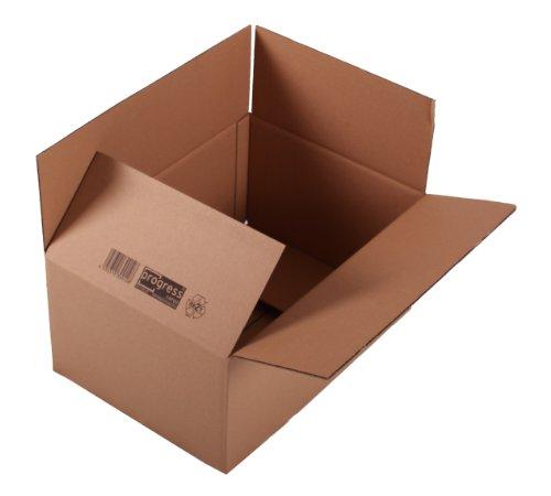 ProgressCargo PC K20.05 - Caja plegable de cartón corrugado (10 unidades, A3+, 427 x 304 x 200 mm, corrugado doble), color marrón