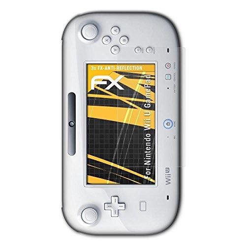 atFoliX Película Protectora para Nintendo Wii U GamePad Lámina Protectora de Pantalla, antirreflejos y amortiguadores FX Protector Película (3X)
