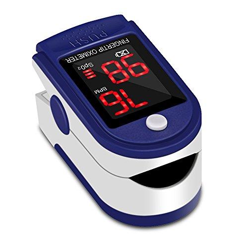 Oxímetro de Pulso Pulsómetro Dedo Digital Pulsioxímetro de Dedo Profesional con Pantalla LED, Medidor de Oxígeno en Sangre SpO2 y Monitor de Frecuencia Cardíaca para Uso Deportivo, Adultos y Niños