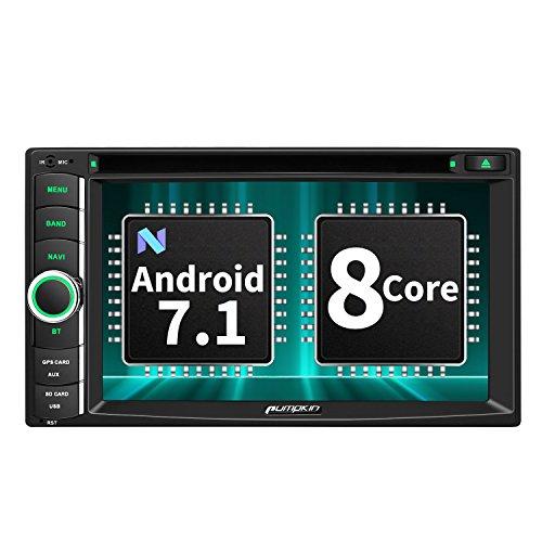 Pumpkin 6.2" Android 7.1 Autoradio Universal con DVD (Octa Core, 32GB Rom, 2GB Ram) Soporta 4K Vídeo / GPS / Mirror-link / Mandos de Volante / 3G / WiFi / USB / SD / Bluetooth / AV-OUT