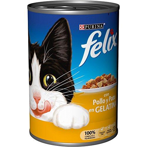 Purina Felix Gelatina comida para gatos con Pollo y Pato 24 x 400 g