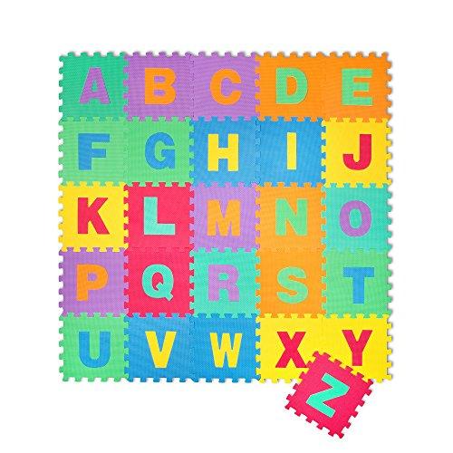 Puzzle goma EVA de 26 piezas | Alfombra infantil puzzle de letras | Alfombra puzle (26 piezas) | Alfombra goma para bebé | Alfombra bebe | Alfombra puzzle de letras