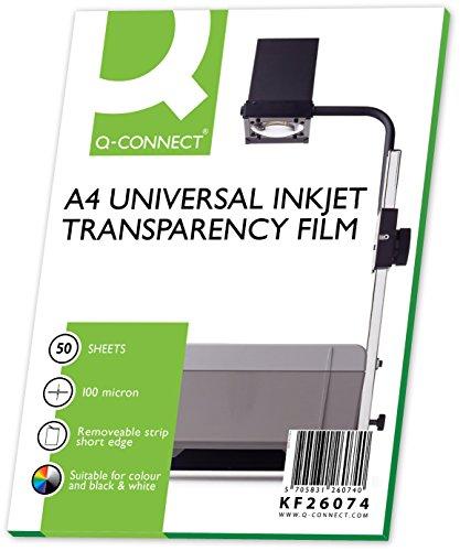 Q-Connect KF26074 OHP - Papel para impresoras de inyección (50 unidades)