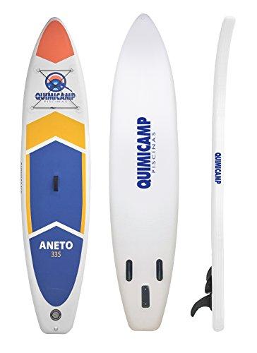 QUIMICAMP - Tabla de Paddle Surf hinchable, 15cm de espesor, incluye remo, bolsa de transporte, hinchador y kit de preparación/reparación