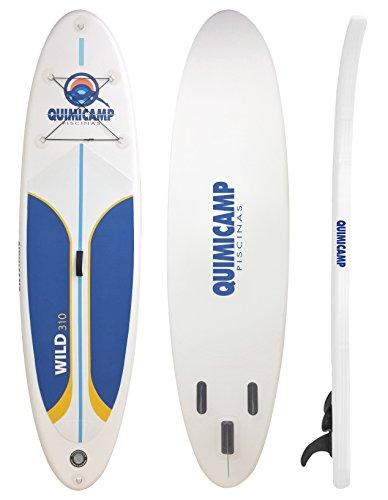 QUIMICAMP - Tabla de Paddle Surf hinchable, 12cm de espesor, incluye remo, bolsa de transporte, hinchador y kit de preparación/reparación