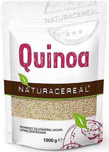 Quinoa blanca Premium - 1kg - NATURACEREAL | Mayor contenido de minerales que el arroz, | Rico en fibras y proteínas | Libre de gluten | Vegano | Sin ingeniería genética |