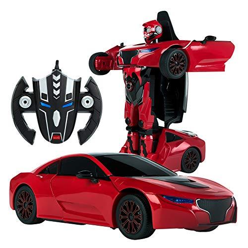Rastar - Coche teledirigido Transformable en robot  1:14, Rojo (85003)