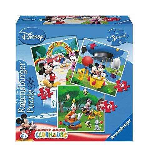 Linenideas Ravensburger 25 36 49 Disney Mickey Mouse Club House - Juego de 3 Puzzles