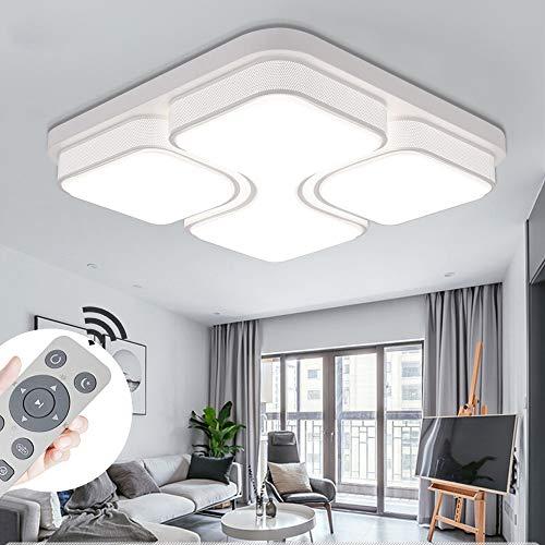 MYHOO 48W LED Regulable Luz de techo Diseño de moda moderna plafón,Lámpara de Bajo Consumo Techo para Dormitorio,Cocina,oficina,Lámpara de sala de estar,Color Blanco (48W Regulable)