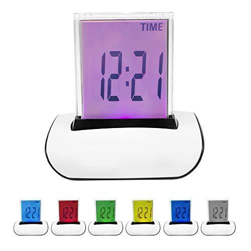 TRIXES Reloj Despertador Y TERMÓMETRO LCD Digital LED 7 Colores