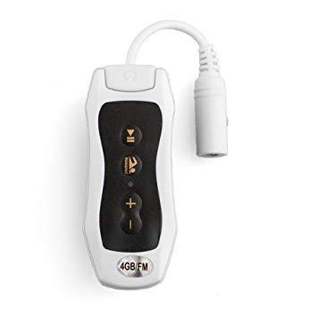 Reproductor MP3, de 4 GB, impermeable, de color blanco, con auriculares, ideal para deportes acuáticos