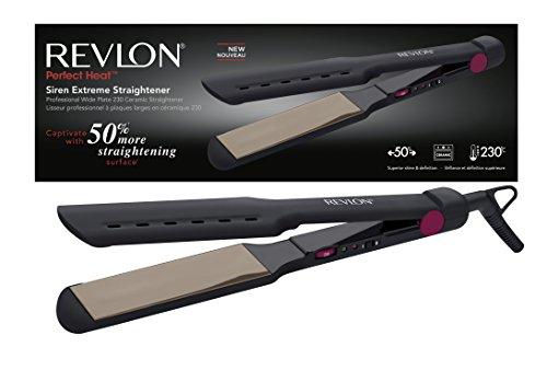 Revlon XL Siren Extrem Straightening iron Caliente Negro 1.8m - Moldeador de pelo (Plancha de pelo, Caliente, 230 °C, Calentador de cerámica PTC, Negro, Francia)