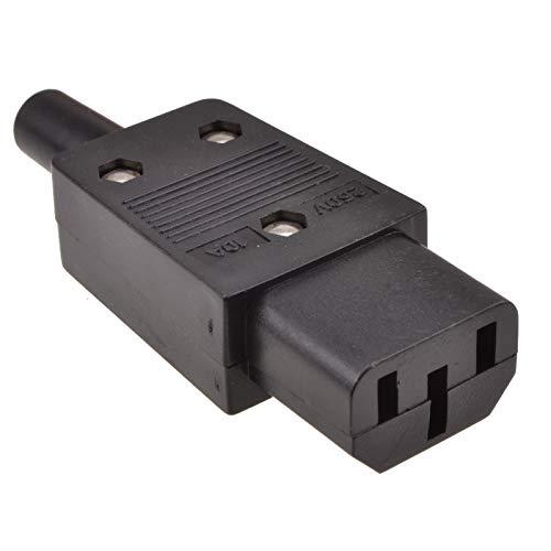 kenable 003226 conector eléctrico C13 Negro - Enchufe (250 V, 10 A)