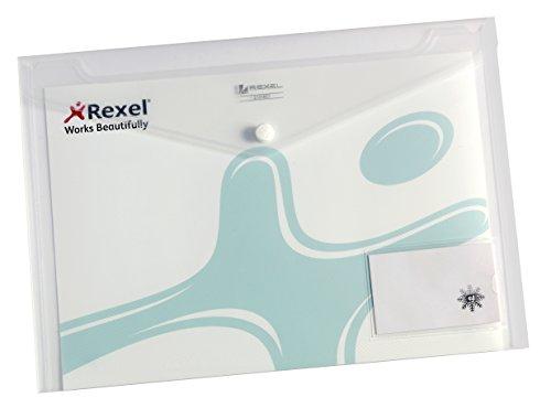 REXEL 2101663 - Pack 5 sobres broche ICE DIN A4 con bolsillo tarjeta color transparente
