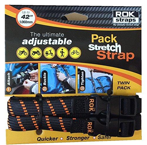 ROK Straps negro/naranja 12 " - 42" unidades ajustable Stretch Correa