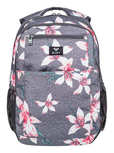 Roxy Here You Are Mochila Mediana, Mujer, Rosa/Gris (Charcoal Heather Flower Field), 23.5 l