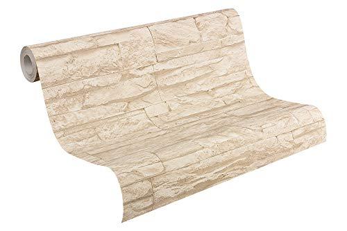 A.S. Création papel pintado Wood`n Stone beige crema 10,05 m x 0,53 m 707130
