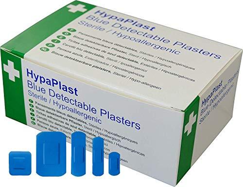 HypaPlast Safety First Aid D7010 Assorted Size Catering Plasters, Blue, Set of 100