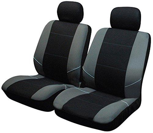 Sakura SS3633 - Juego de fundas para asientos delanteros de coche, color negro y gris, 2 Piezas