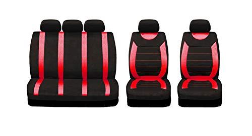 Sakura SS5293 Juego completo de fundas para asientos de coche, Rojo